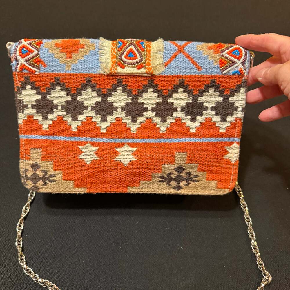 America & Beyond Southwestern Pattern Clutch Crossbody Bag Native American Style - Picture 5 of 16